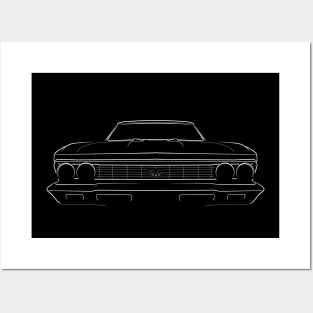 1966 Chevy Chevelle SS - front stencil, white Posters and Art